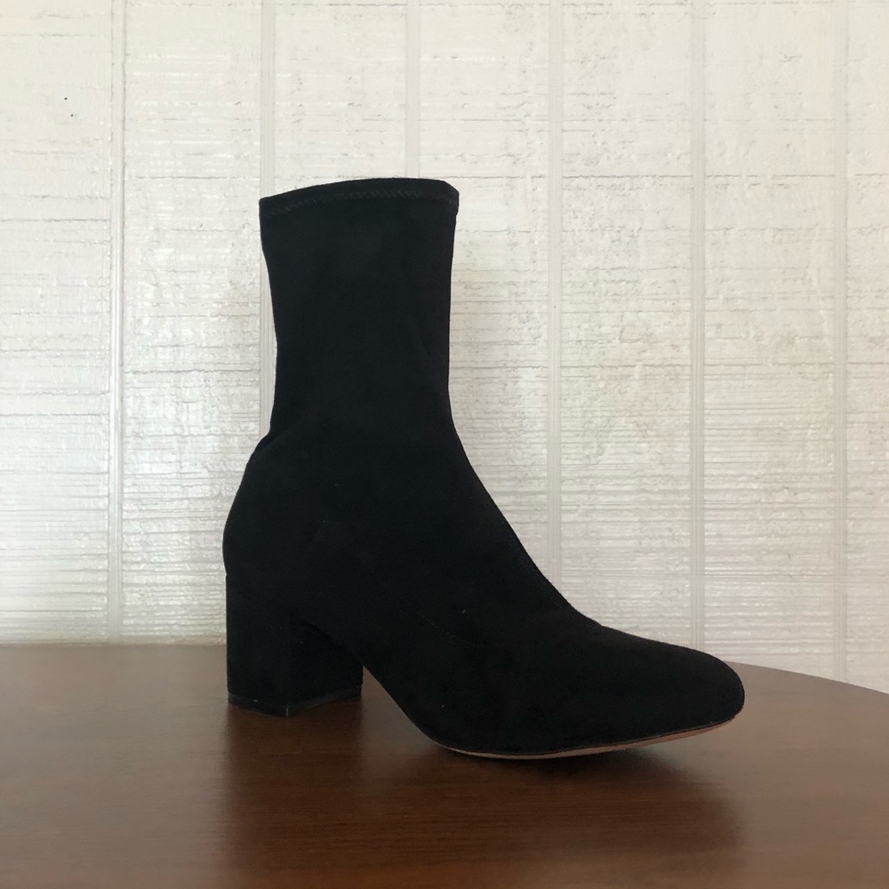 Schutz black suede sock boots size 10
